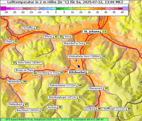 Temperatur, 12. 7. 2025