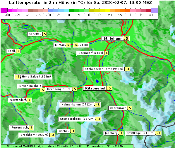 Temperatur, 7. 2. 2026
