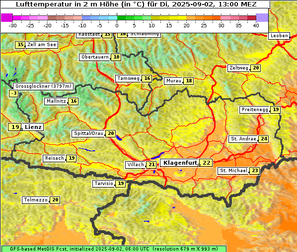 Temperatur, 2. 9. 2025