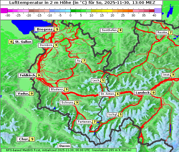 Temperatur, 30. 11. 2025