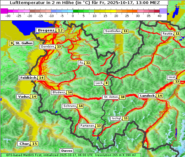 Temperatur, 17. 10. 2025