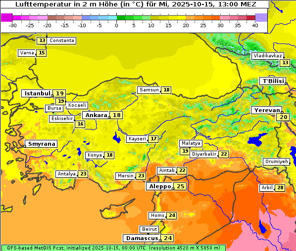 Temperatur, 15. 10. 2025