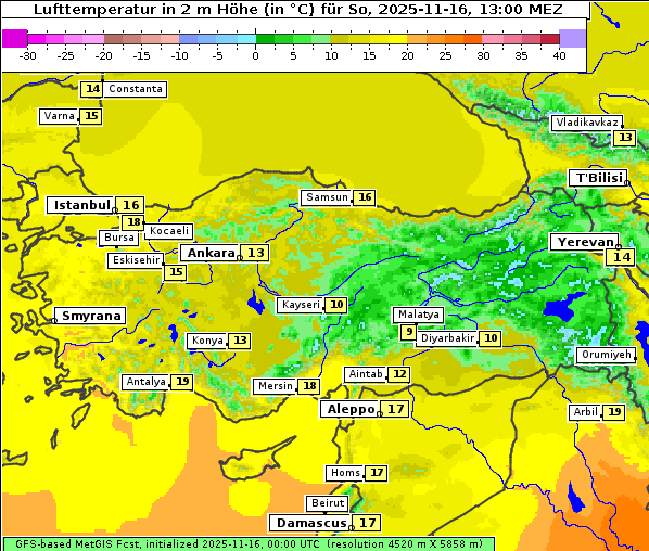 Temperatur, 16. 11. 2025