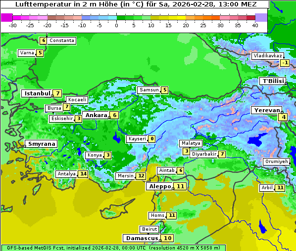 Temperatur, 28. 2. 2026