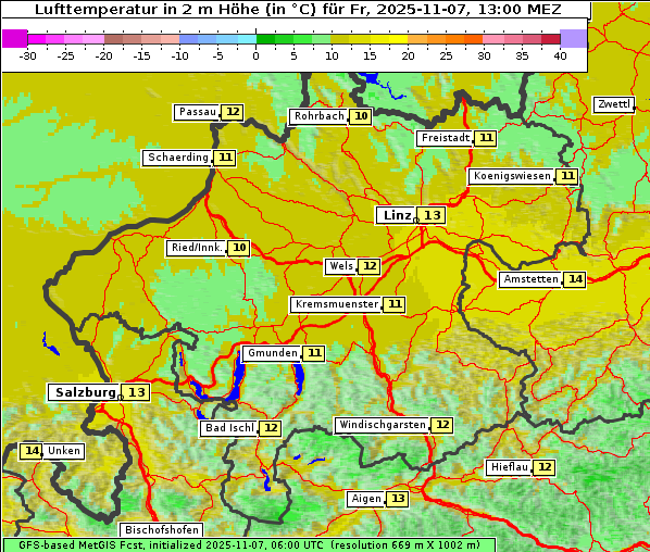 Temperatur, 7. 11. 2025