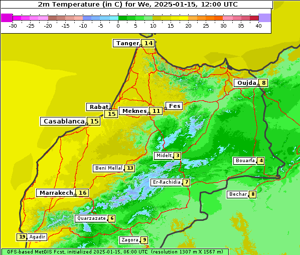 Temperatur, 15. 1. 2025