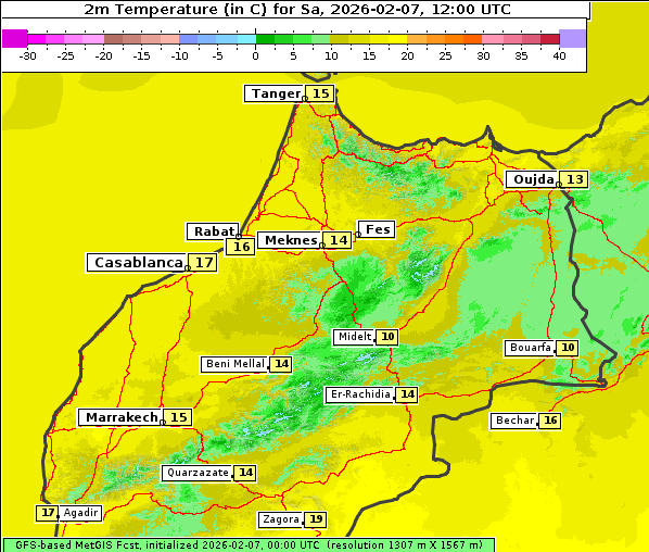 Temperatur, 7. 2. 2026