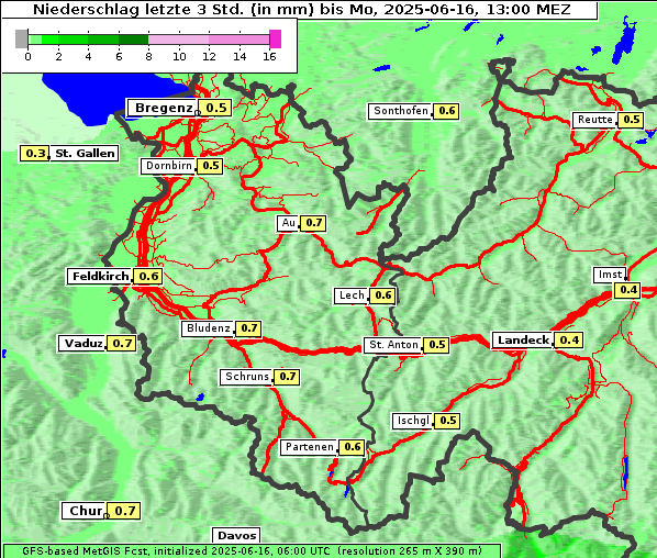 Niederschlag, 16. 6. 2025