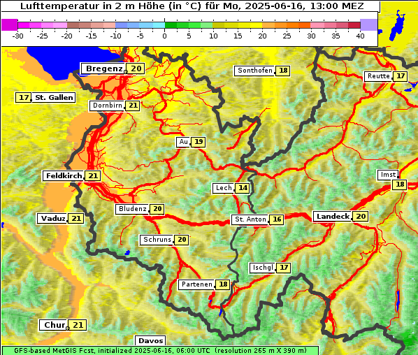 Temperatur, 16. 6. 2025