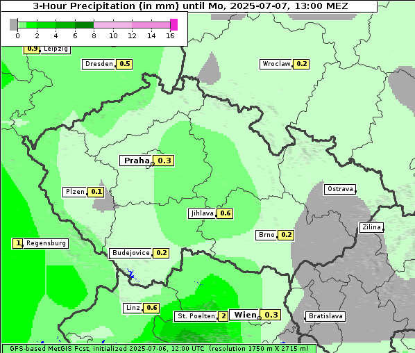 Niederschlag, 7. 7. 2025