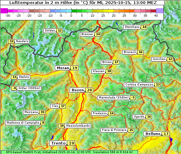 Temperatur, 15. 10. 2025