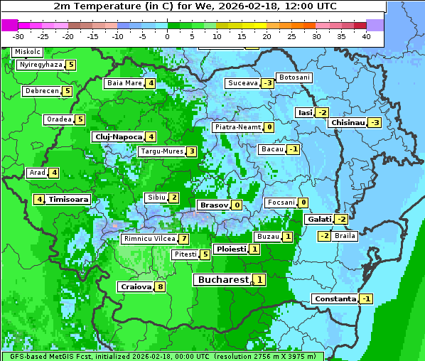 Temperatur, 18. 2. 2026