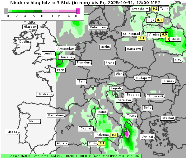 Niederschlag, 31. 10. 2025