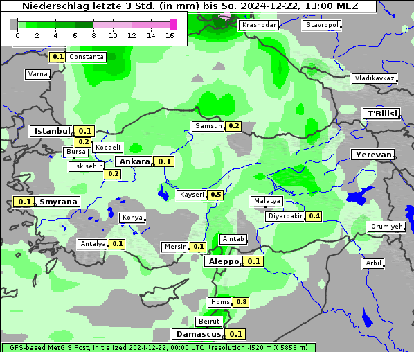 Niederschlag, 22. 12. 2024