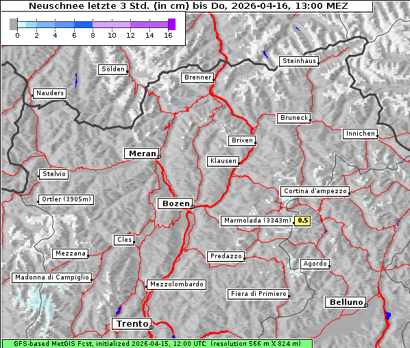 Neuschnee, 16. 4. 2026