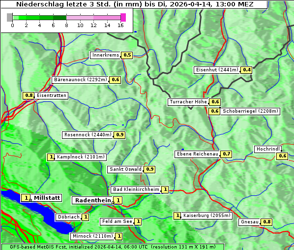 Niederschlag, 14. 4. 2026