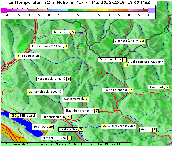 Temperatur, 15. 12. 2025