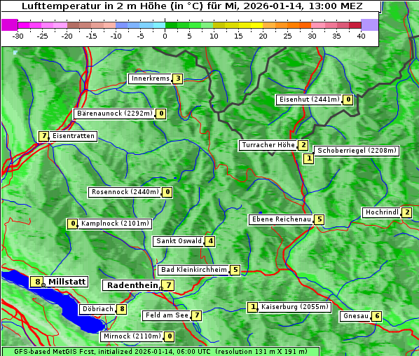 Temperatur, 14. 1. 2026