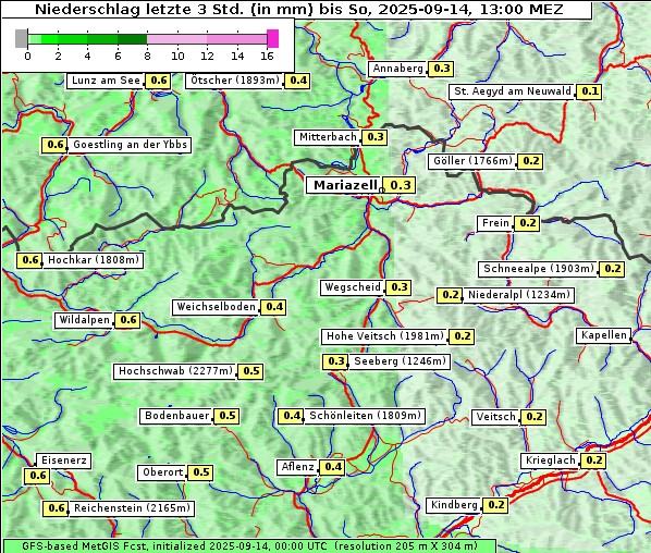 Niederschlag, 14. 9. 2025
