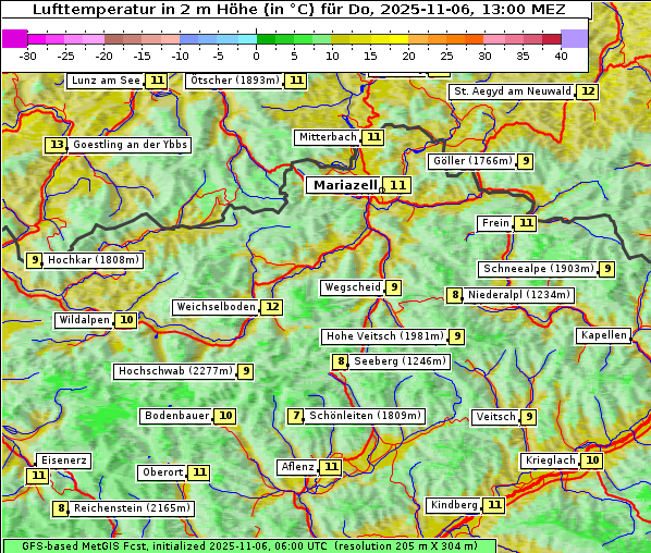 Temperatur, 6. 11. 2025