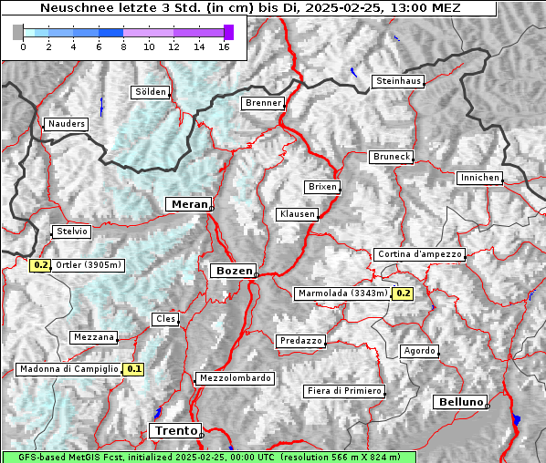 Neuschnee, 25. 2. 2025