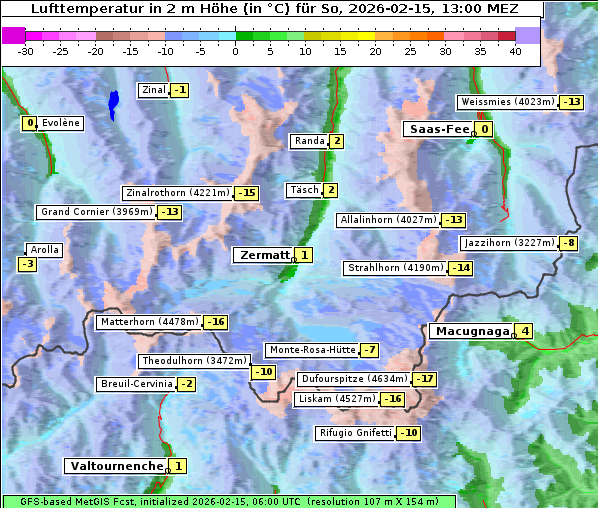 Temperatur, 15. 2. 2026
