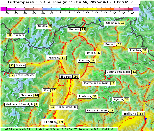 Temperatur, 15. 4. 2026