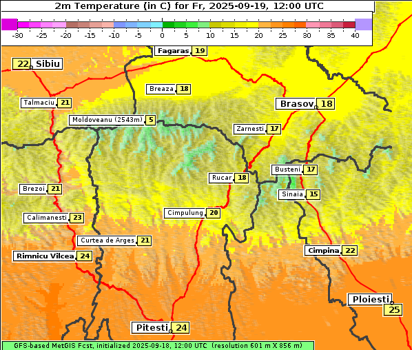 Temperatur, 19. 9. 2025