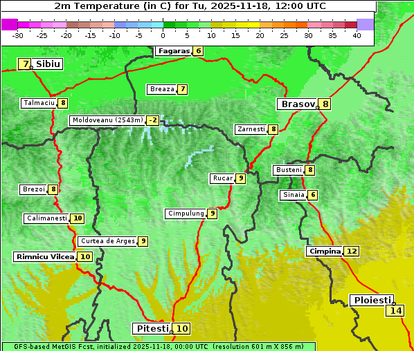 Temperatur, 18. 11. 2025