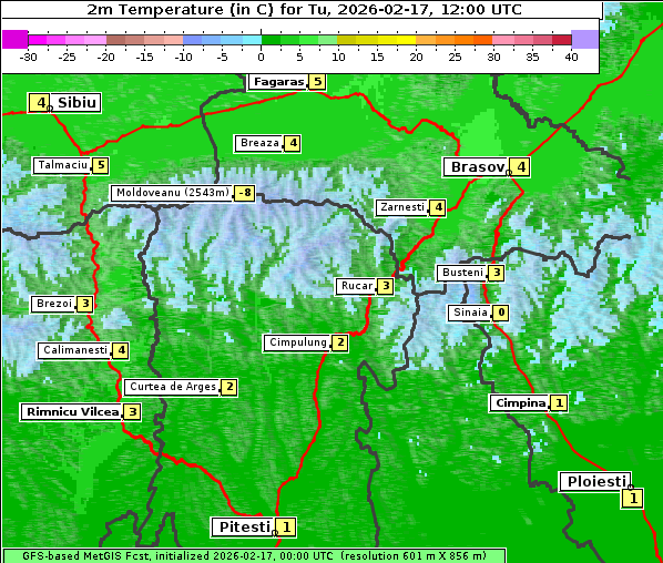 Temperatur, 17. 2. 2026