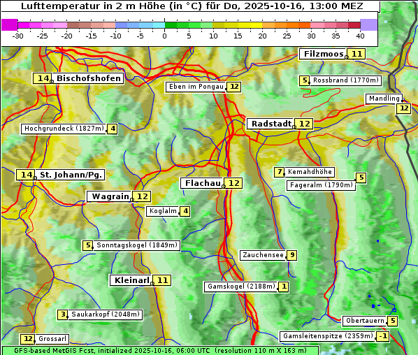 Temperatur, 16. 10. 2025