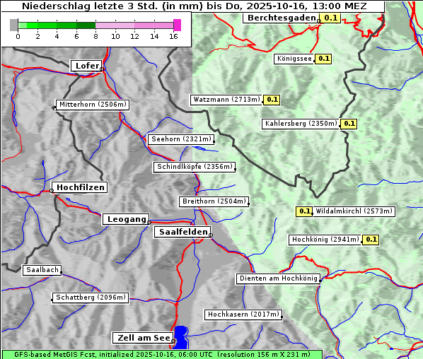 Niederschlag, 16. 10. 2025