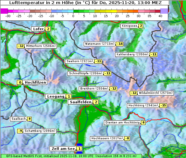 Temperatur, 20. 11. 2025
