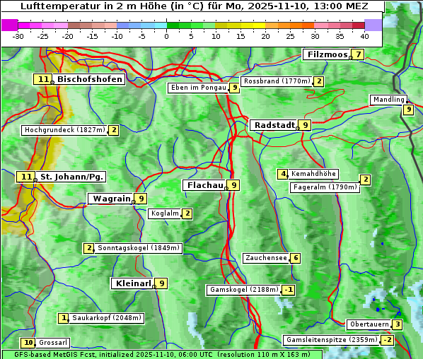 Temperatur, 10. 11. 2025