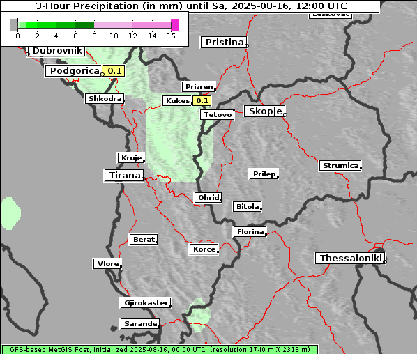 Niederschlag, 16. 8. 2025