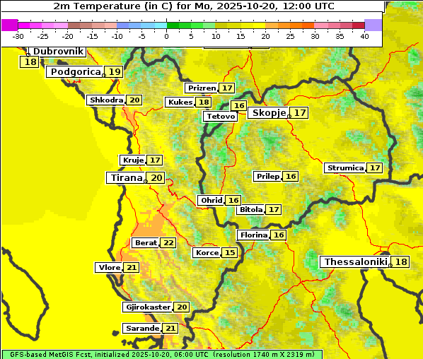 Temperatur, 20. 10. 2025