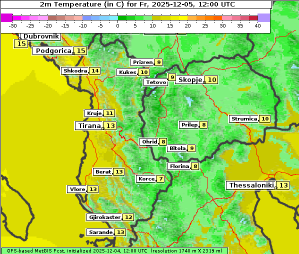 Temperatur, 5. 12. 2025