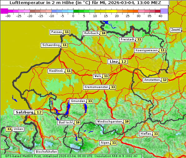 Temperatur, 4. 3. 2026