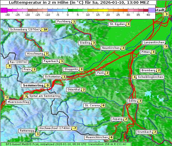Temperatur, 10. 1. 2026