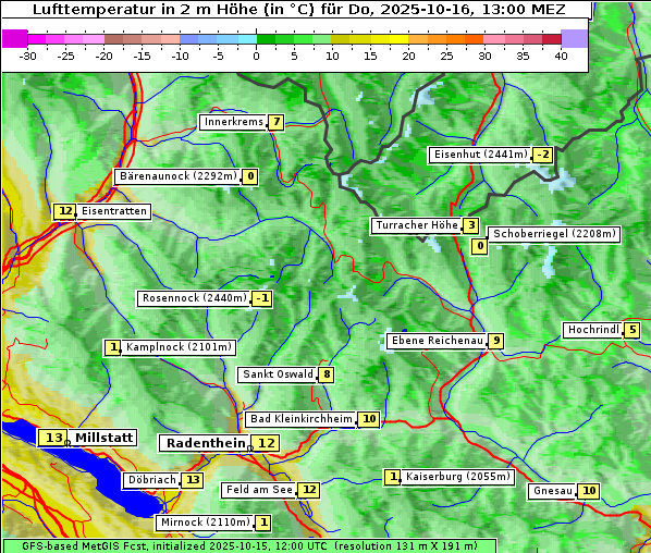 Temperatur, 16. 10. 2025