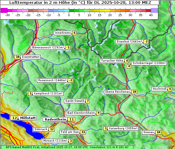 Temperatur, 28. 10. 2025
