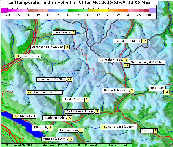 Temperatur, 9. 2. 2026