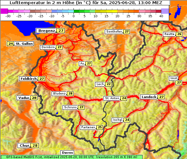 Temperatur, 28. 6. 2025