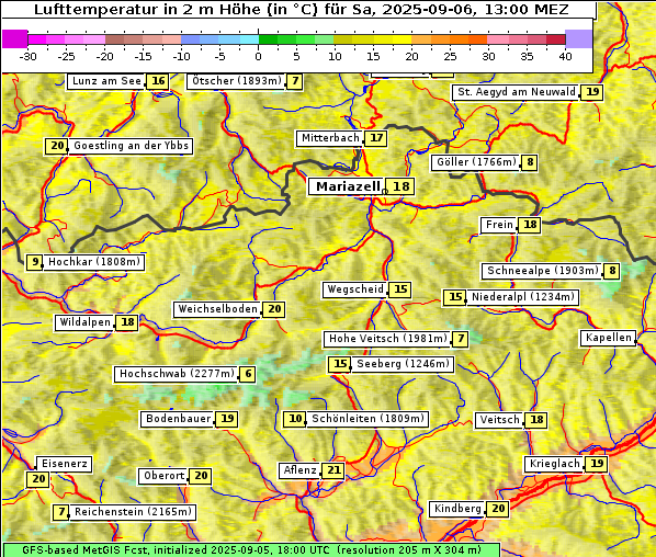 Temperatur, 6. 9. 2025