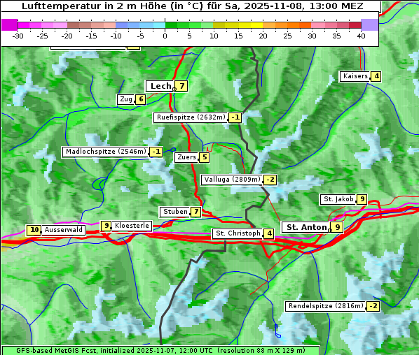 Temperatur, 8. 11. 2025