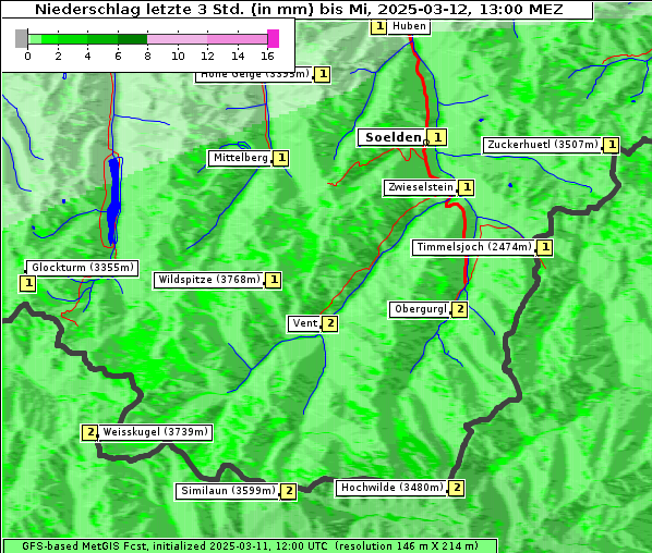 Niederschlag, 12. 3. 2025