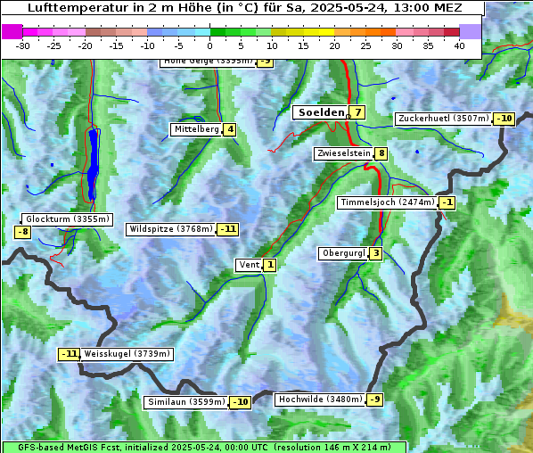 Temperatur, 24. 5. 2025