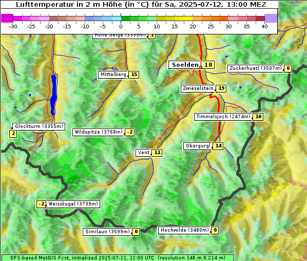 Temperatur, 12. 7. 2025