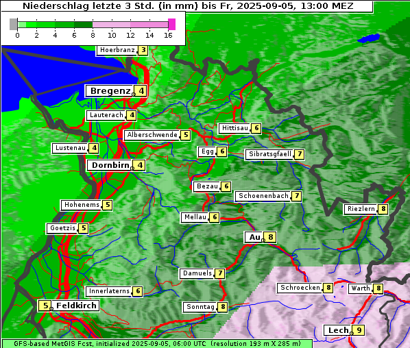 Niederschlag, 5. 9. 2025