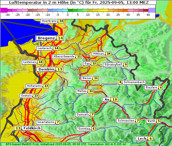 Temperatur, 5. 9. 2025